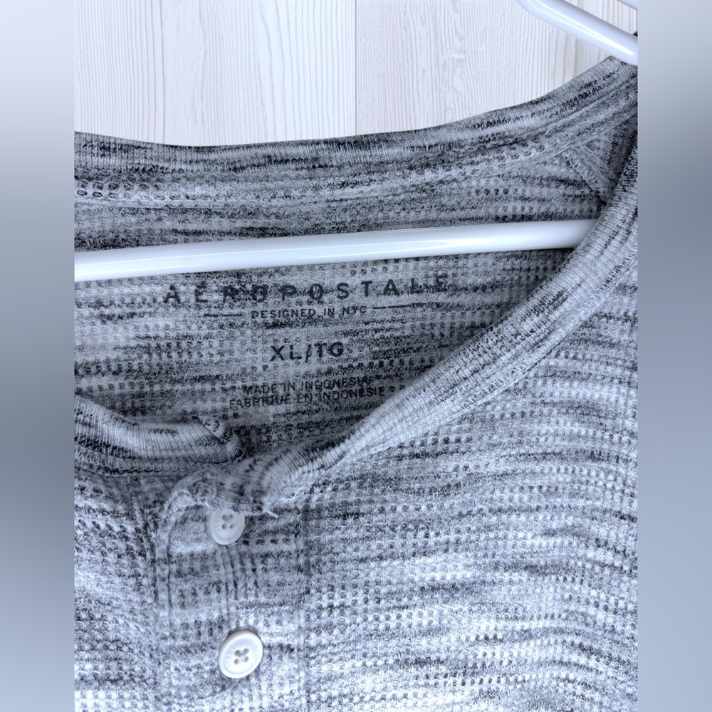 AEROPOSTALE Men’s Casual Long Sleeve Henley T-Shirt - Picture 4 of 7